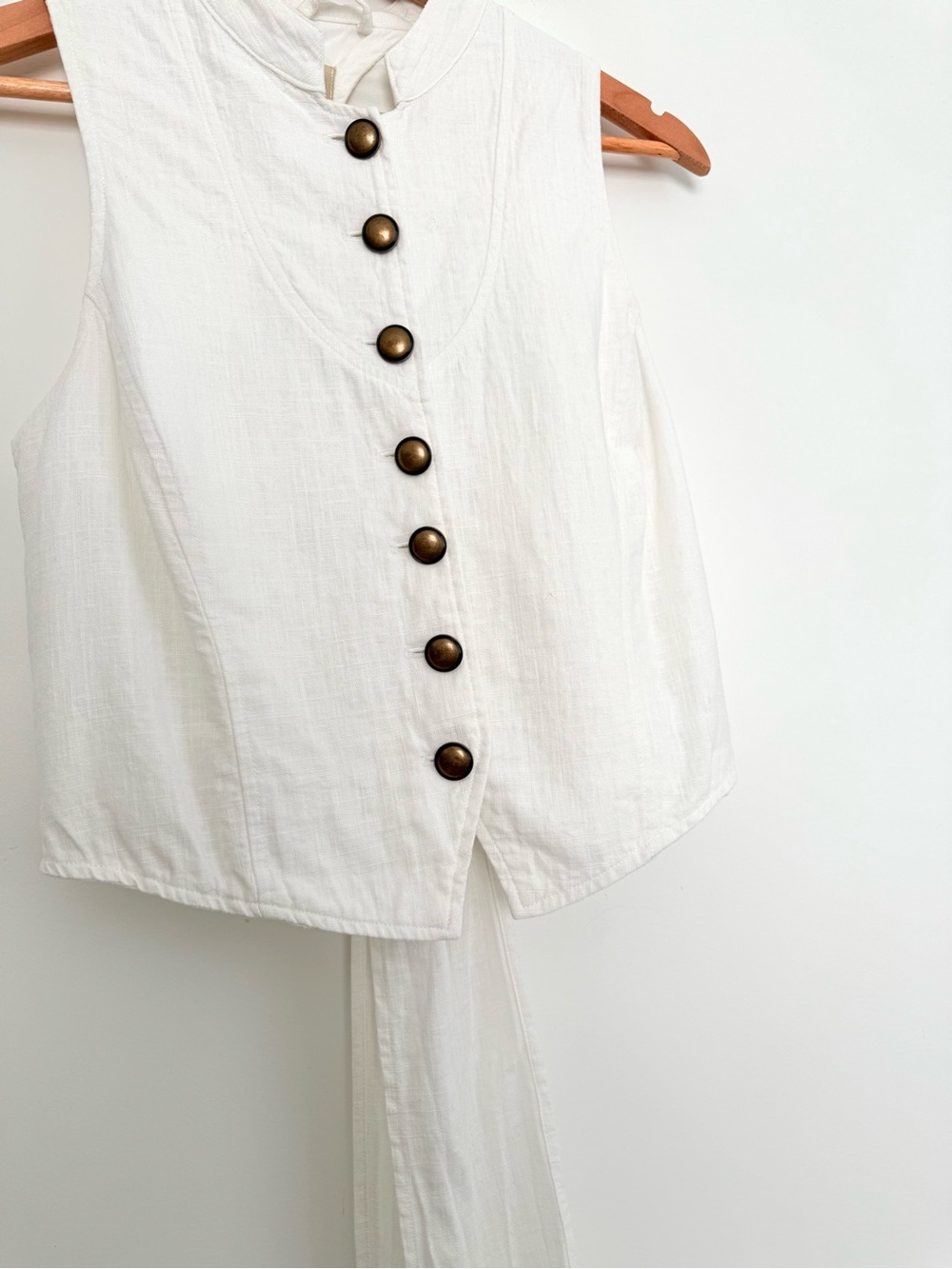 Free People Back It Up Open Back Waistcoat Vest Top - Picture 8 of 13